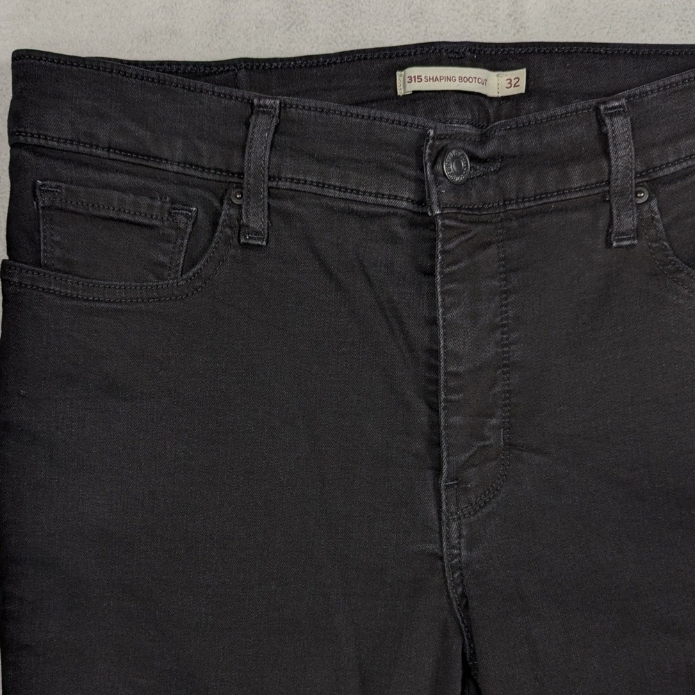 Levis 315 Shaping Bootcut Jeans Womens 32 Black Stretch Denim Pants